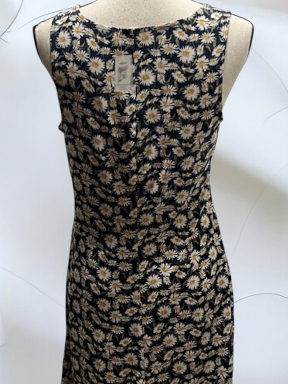 Wallflower Navy Daisy Print A-Line Tank Dress  Sizecl L - Picture 5 of 7